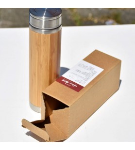 Steel thermos with bamboo...