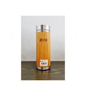 Steel thermos with bamboo...